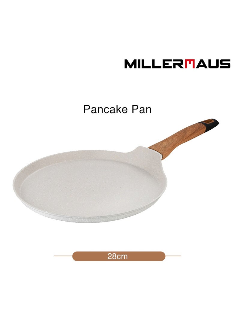 Millerhaus Natural Crepe Pan 28cm Forged Aluminium