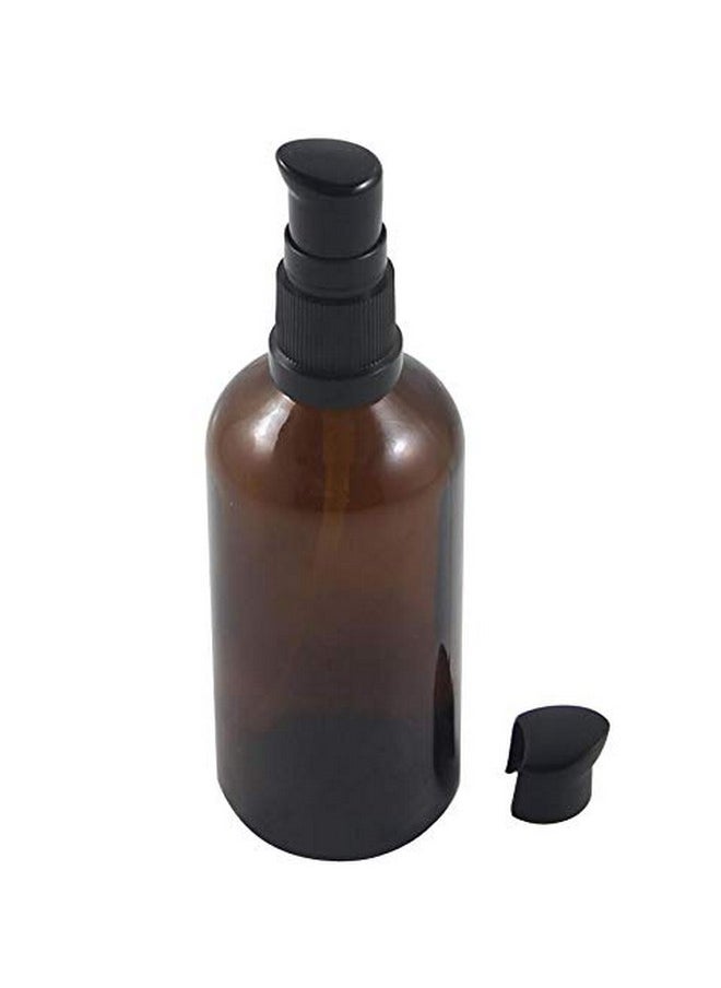 2Pcs (100Ml/ 3.4Oz) Amber Glass Empty Pump Press Bottles With Cap Refillable Portable Bottle Vial Case Makeup Pot Jar Travel Sub Bottling For Lotion Essence Emulsion Essence Serum Shampoo