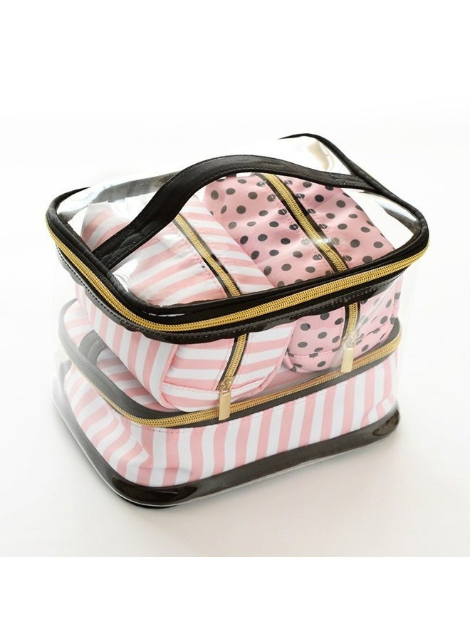 4-Piece Portable Multifunctional Toiletry Bag Storage Bag,Portable Transparent Waterproof Cosmetic Bag With Large Capacity