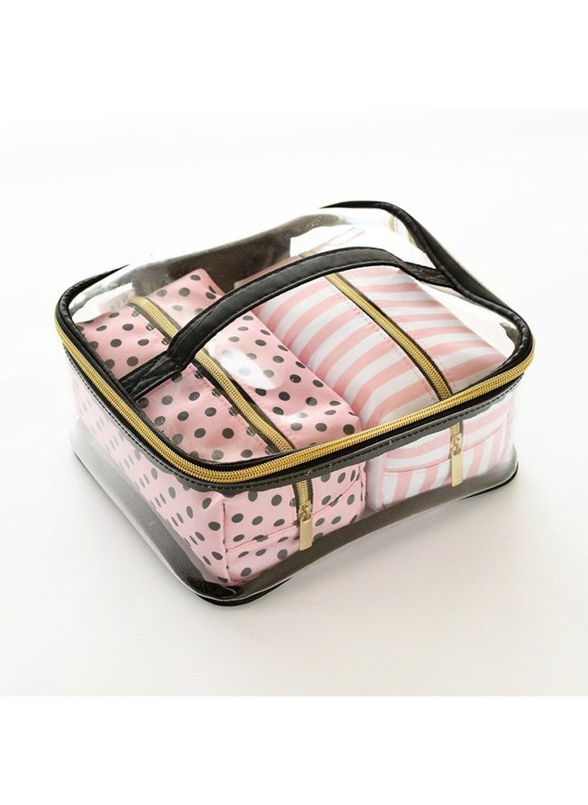 Four-Piece Portable Multifunctional Toiletry Bag Storage Bag,Portable Transparent Waterproof Cosmetic Bag With Large Capacity