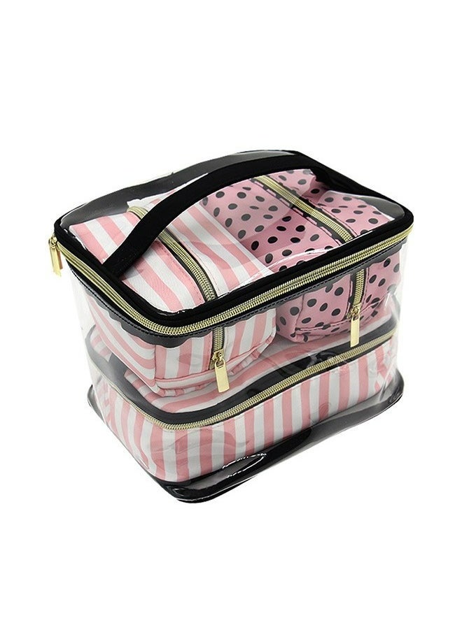 Four-Piece Portable Multifunctional Toiletry Bag Storage Bag,Portable Transparent Waterproof Cosmetic Bag With Large Capacity