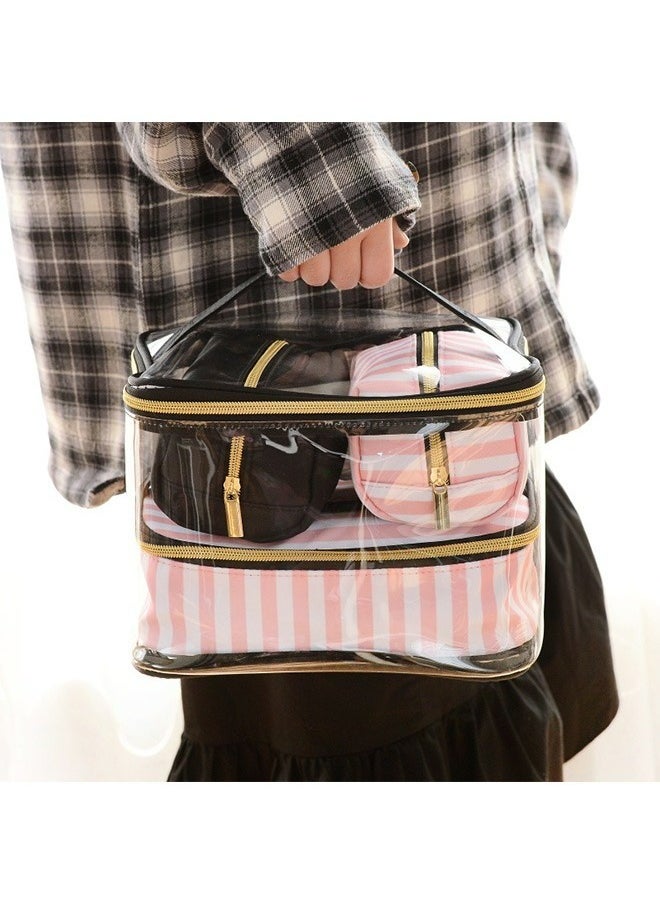 Four-Piece Portable Multifunctional Toiletry Bag Storage Bag,Portable Transparent Waterproof Cosmetic Bag With Large Capacity