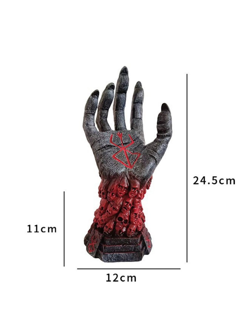 Cool Cyberpunk Robot Resin Craft Ornaments, Modern Simple Creative Ornaments, Xbox Switch Game Controller Desktop Stand (Red Hand)