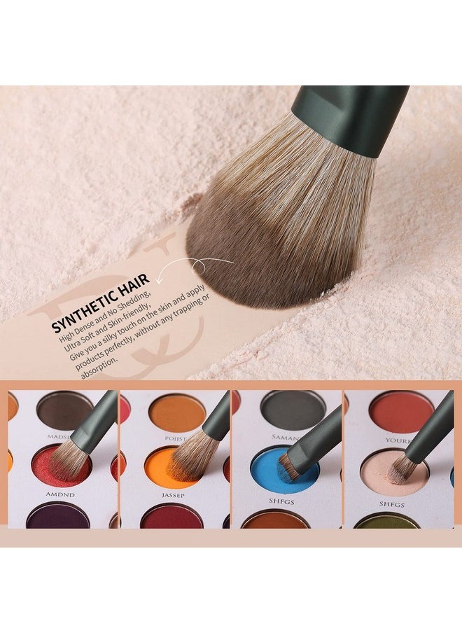 Makeup Brushes 14Pcs With 3Pcs Makeup Spong & Cosmetic Bag - Lime Mojito Series Professional Kabuki Foundation Blending Brush Face Powder Blush Concealers Eye Shadows