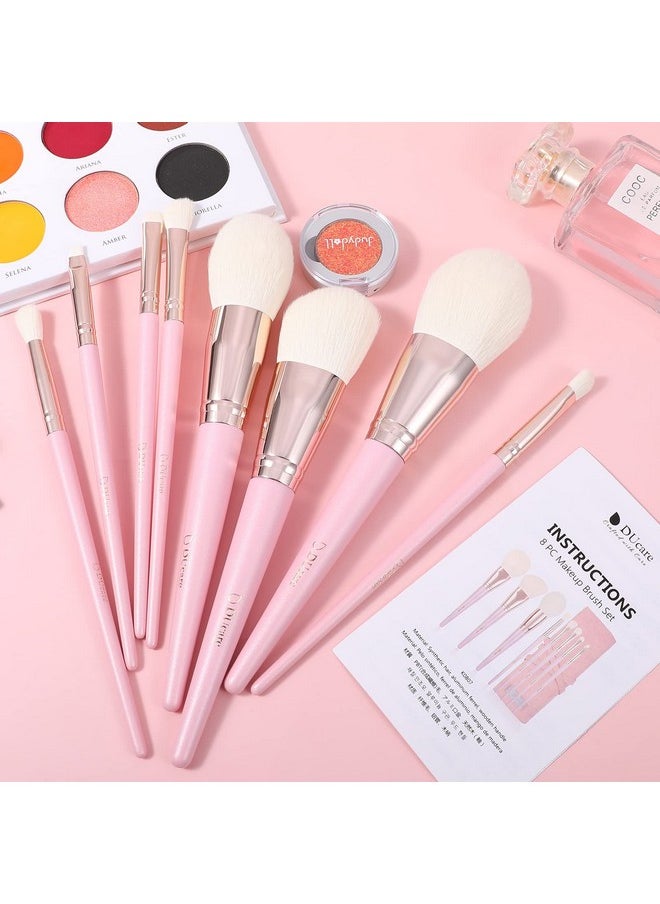 Makeup Brush Set 10Pcs Makeup Brushes With Case Premium Synthetic Foundation Powder Eye Shadows Blush Blending Concealers Kabuki Contour Eyeliner Eyebrow Liquid Cream Cosmetics Makeup Brush Se