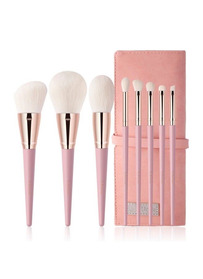 Makeup Brush Set 10Pcs Makeup Brushes With Case Premium Synthetic Foundation Powder Eye Shadows Blush Blending Concealers Kabuki Contour Eyeliner Eyebrow Liquid Cream Cosmetics Makeup Brush Se