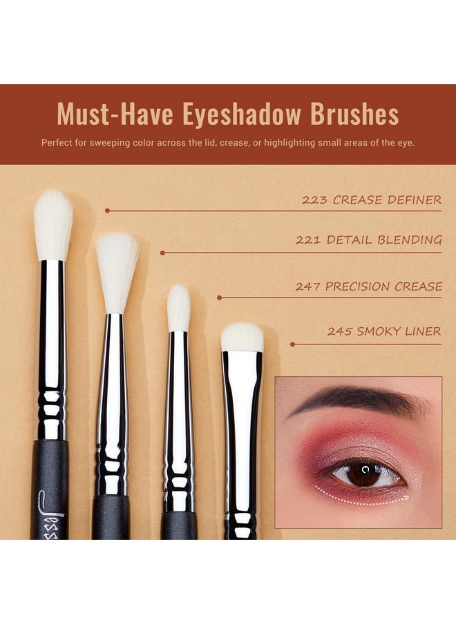 Eyeshadow Brush Set 11Pcs Eye Makeup Brushes Set Professional Eye Shadow Brush Blending Brush Shader Crease Brush Black T340