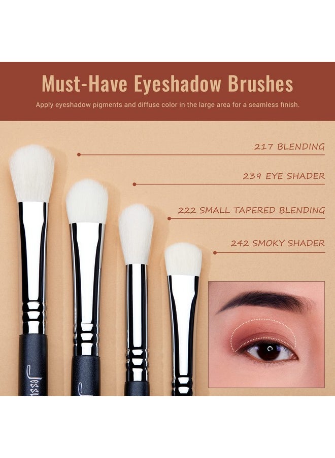 Eyeshadow Brush Set 11Pcs Eye Makeup Brushes Set Professional Eye Shadow Brush Blending Brush Shader Crease Brush Black T340