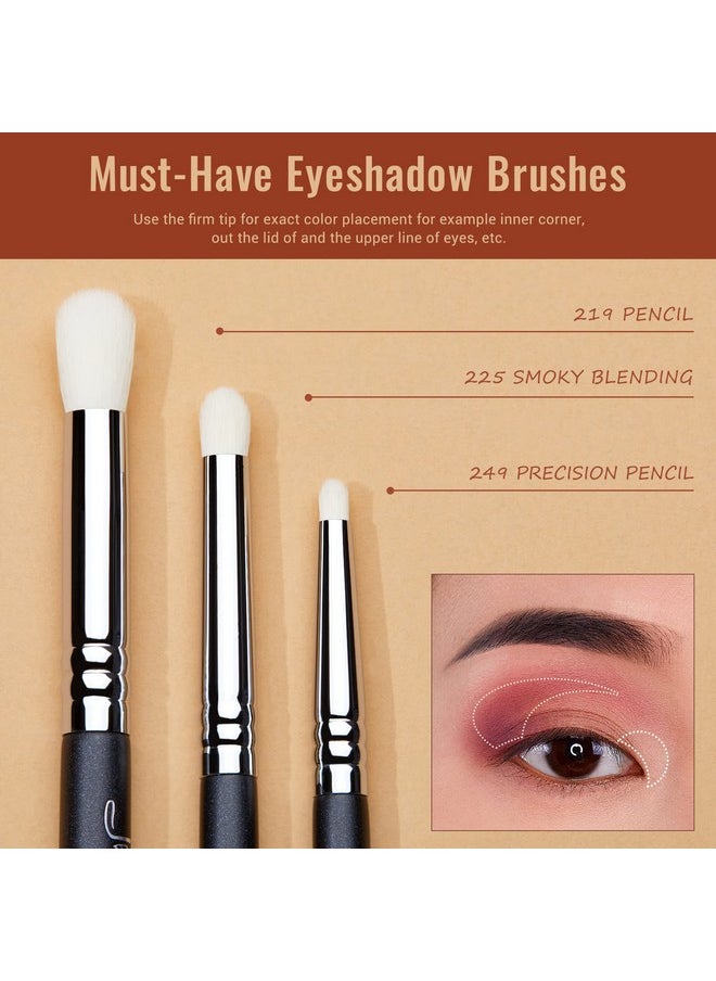 Eyeshadow Brush Set 11Pcs Eye Makeup Brushes Set Professional Eye Shadow Brush Blending Brush Shader Crease Brush Black T340