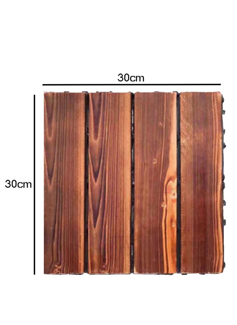 10pcs Wooden Floor Tiles Wood Decking Interlockig Tiles Office Floor Tiles For Home Diy Tiles Garden Tiles