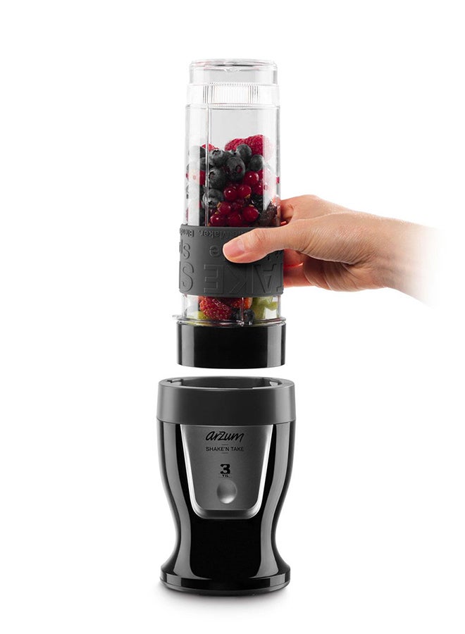 Shaken Take Compact Persnal  Blender And Smoothie Maker High Build Quality 400 ml 300 W AR1032-b Black