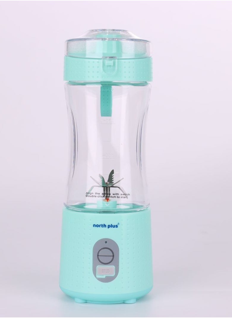 North Plus ProMix410 Portable Blender for Smoothies & Shakes, USB Rechargeable, 6 Blades, BPA-Free, Travel-Friendly, Compact Design, Ideal for Gym, Home & Office (Teal)