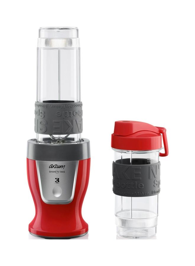 Shaken Take Compact Persnal  Blender And Smoothie Maker High Build Quality 400 ml 300 W AR1032-b Red