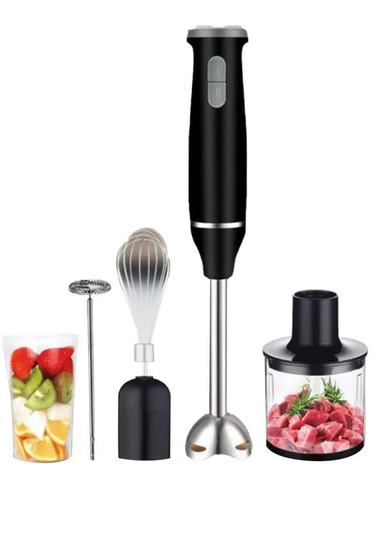 Hand Blender 5 in 1 Stainless Steel Stem with Chopper and Whisk 6-Speed Immersion Stick Blender