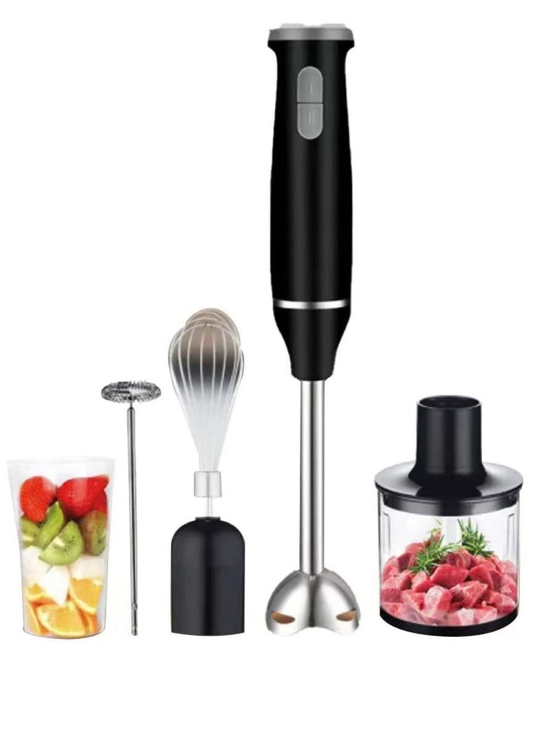 Hand Blender 5 in 1 Stainless Steel Stem with Chopper and Whisk 6-Speed Immersion Stick Blender