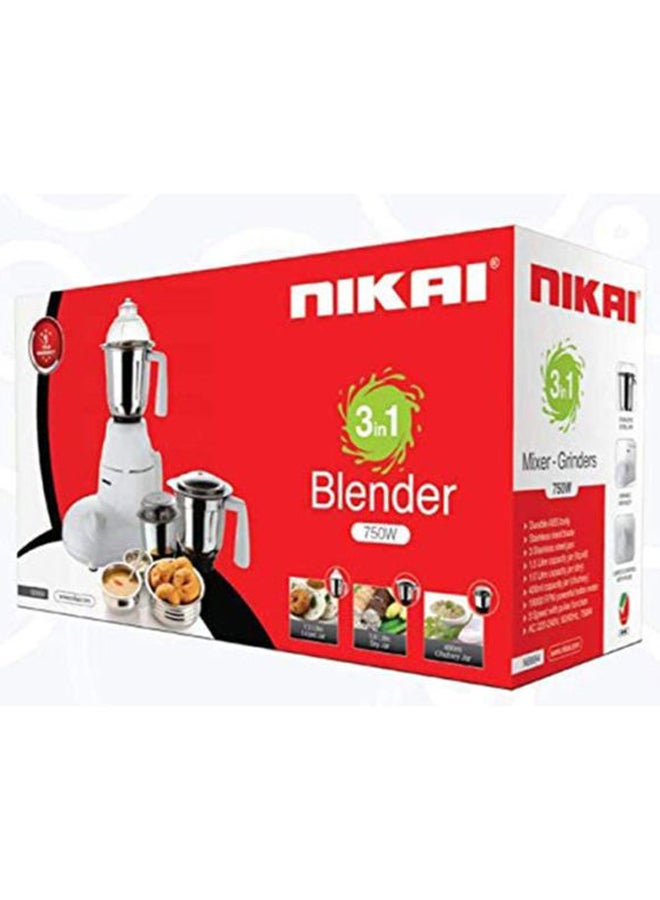 Blender With 2 Stainless Steel Jars 750.0 W NB894 White/Silver