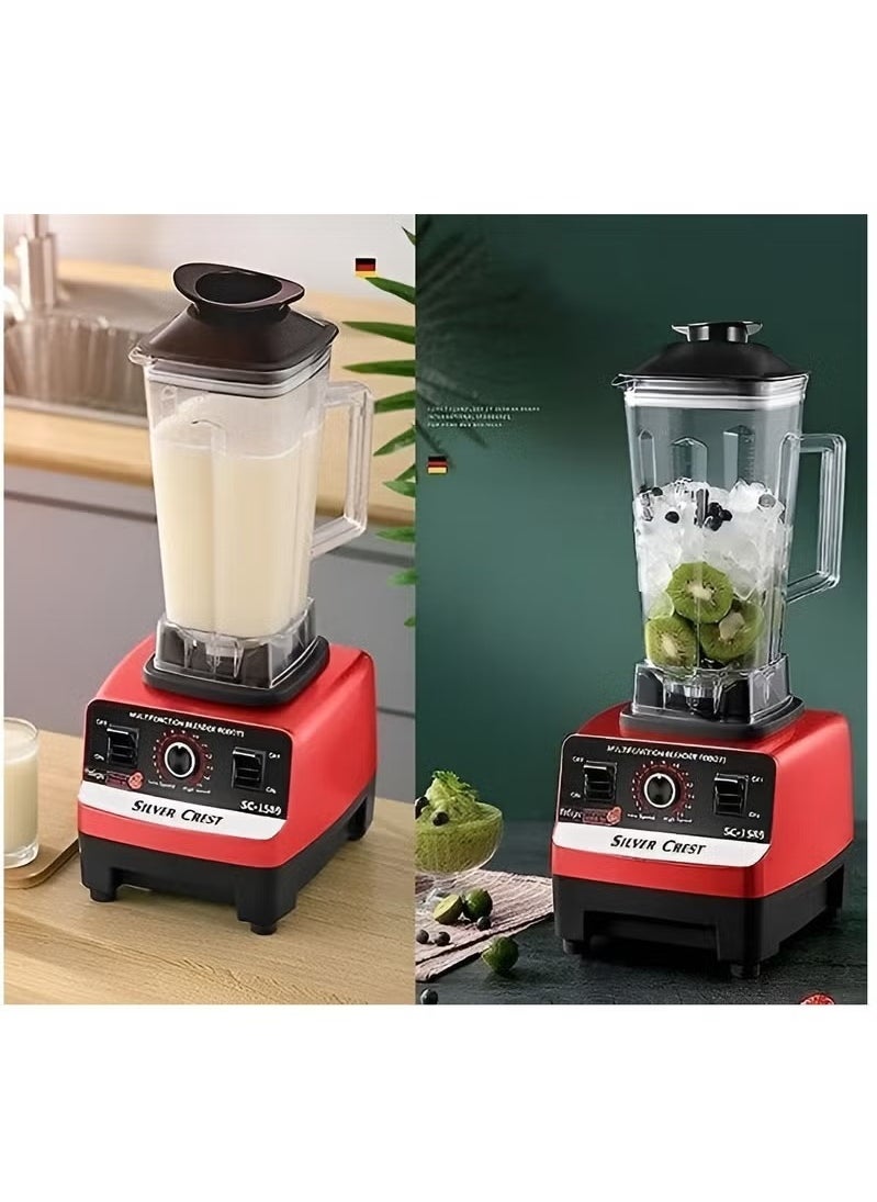Juicer Blender 2 in 1 High Speed 4500W with 6 Titanium Stainless Steel Blades Perfect for Smoothies Frozen Desserts Hot Soups and Nut Grinding