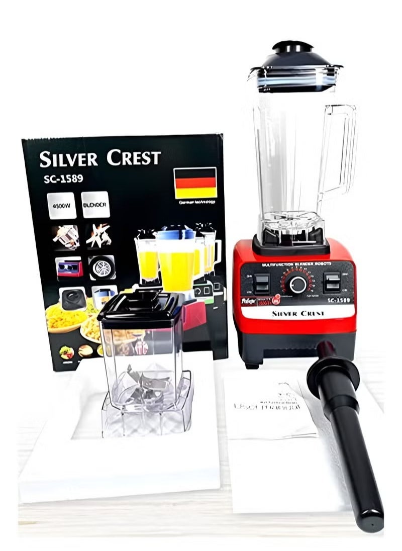 Juicer Blender 2 in 1 High Speed 4500W with 6 Titanium Stainless Steel Blades Perfect for Smoothies Frozen Desserts Hot Soups and Nut Grinding
