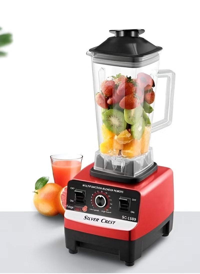 Juicer Blender 2 in 1 High Speed 4500W with 6 Titanium Stainless Steel Blades Perfect for Smoothies Frozen Desserts Hot Soups and Nut Grinding
