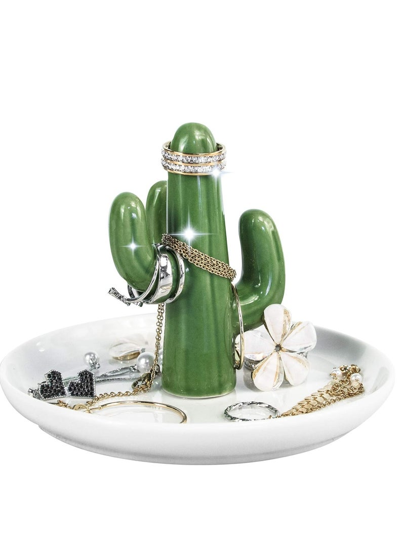 Cactus Ring Holder Jewelry Tray Dish Cute Decorations for Women Teen Girls