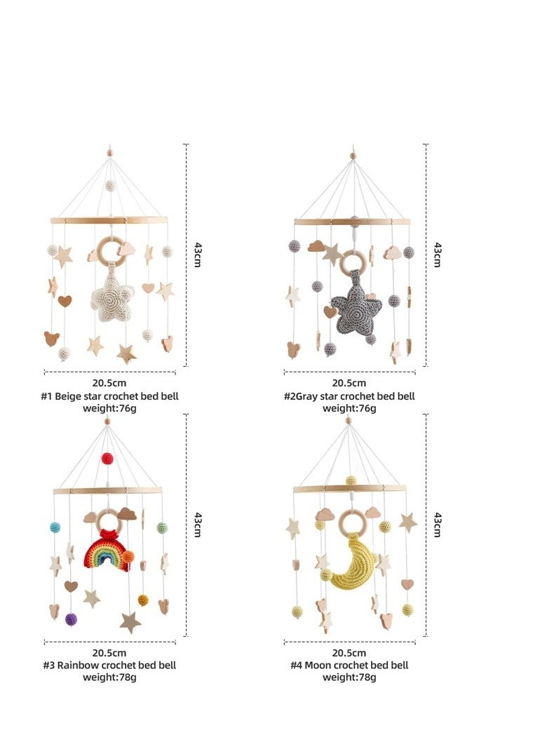 Baby crib pendant - Starry Sky Bed Bell - Detachable Ringing Wooden Wind Chime Pendant