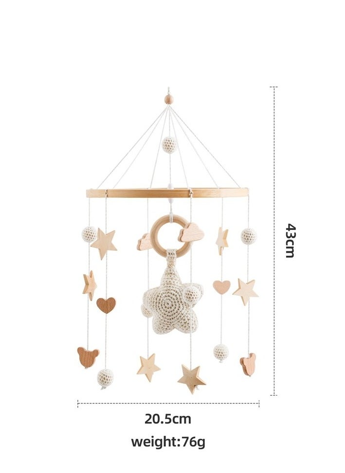 Baby crib pendant - Starry Sky Bed Bell - Detachable Ringing Wooden Wind Chime Pendant