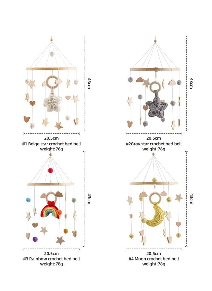 Baby crib pendant - Starry Sky Bed Bell - Detachable Ringing Wooden Wind Chime Pendant