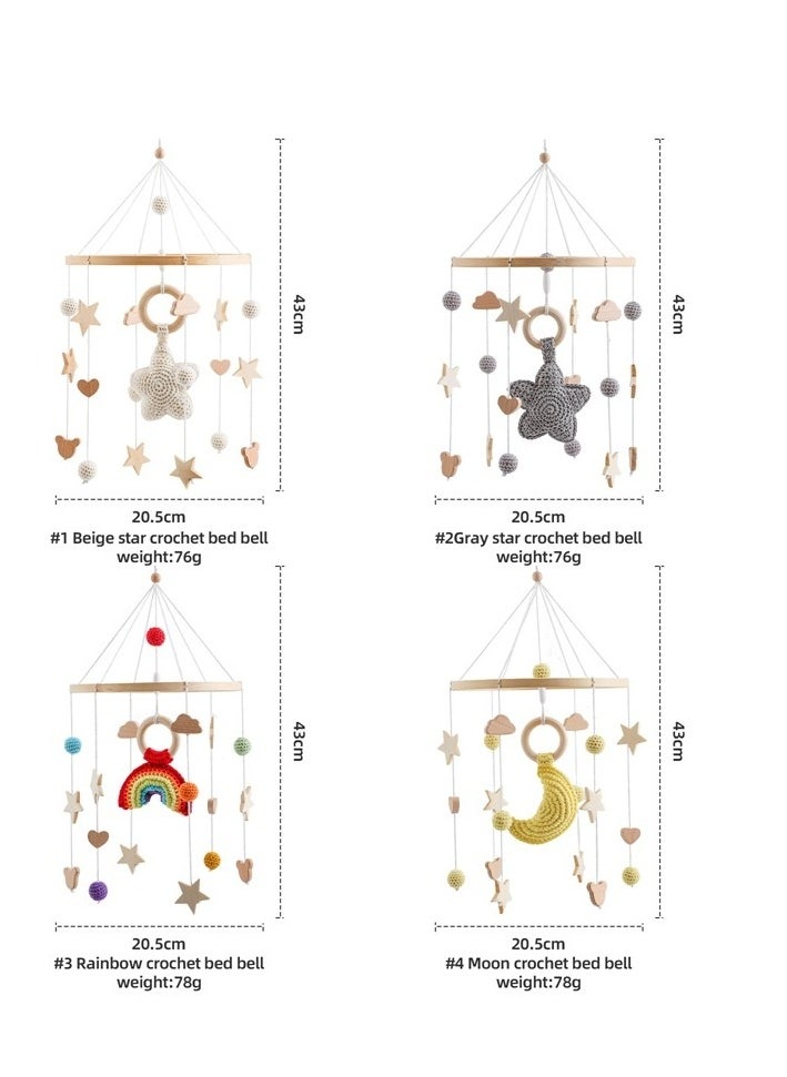 Baby crib pendant - Starry Sky Bed Bell - Detachable Ringing Wooden Wind Chime Pendant