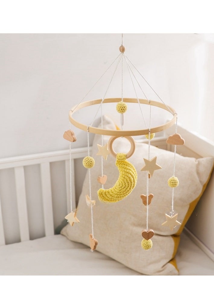 Baby crib pendant - Starry Sky Bed Bell - Detachable Ringing Wooden Wind Chime Pendant