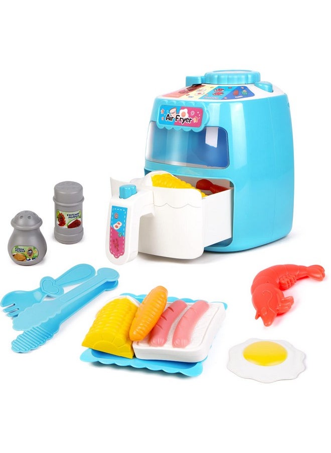 Toy Air Fryer, Play Kitchen Appliances For Toddlers, Kids, Play Food Set, Kitchen Playset Music & Color Changing Foods, Pretend Play Toy, Gift For Boys And Girls 2 3 4 5 Years Old