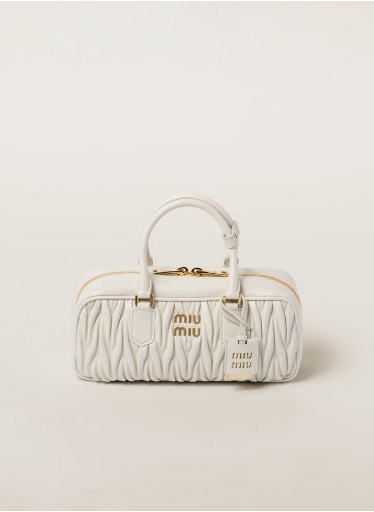 Miu arcadie matelass é soft leather handbag with adjustable slanted shoulder bag 27 * 12 * 9cm (white)