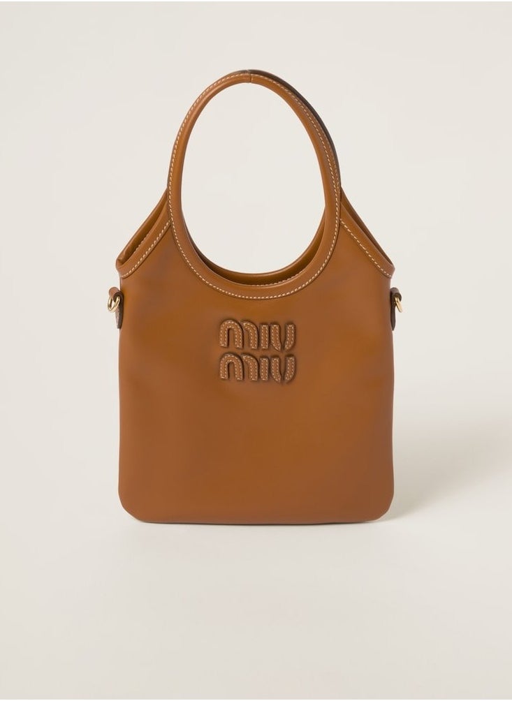 Miu ivy leather handbag classic tote bag large capacity shoulder bag