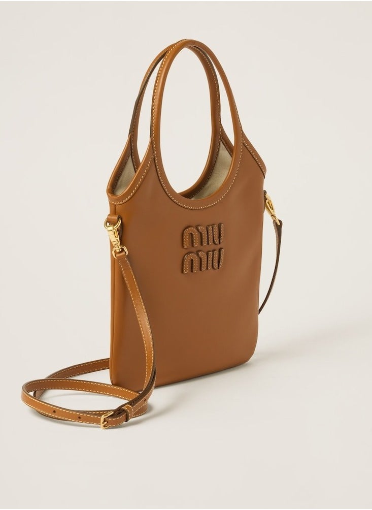 Miu ivy leather handbag classic tote bag large capacity shoulder bag