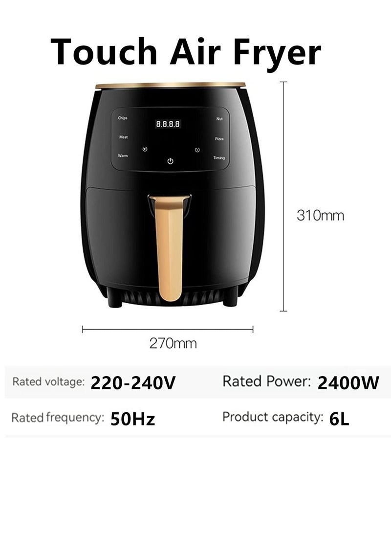 Intelligent 6L Large Capacity Electric Oil Free Air Fryers French Fries Cooker Nonstick Deep Air Fryer With Timer