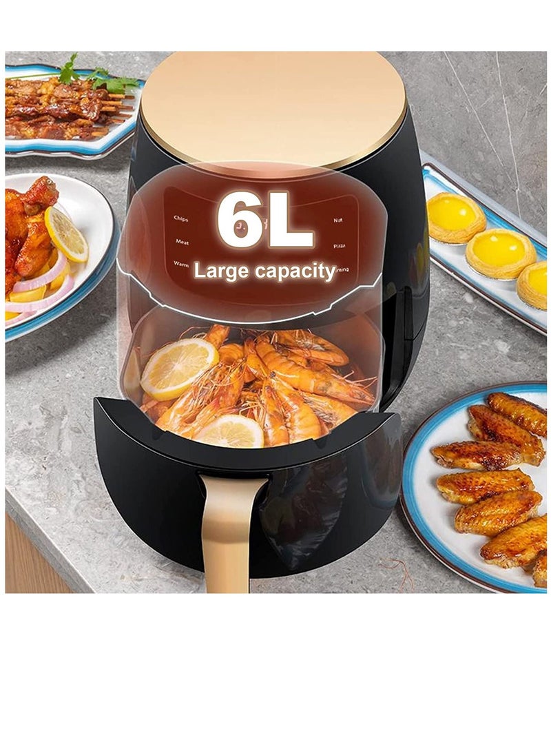 Intelligent 6L Large Capacity Electric Oil Free Air Fryers French Fries Cooker Nonstick Deep Air Fryer With Timer