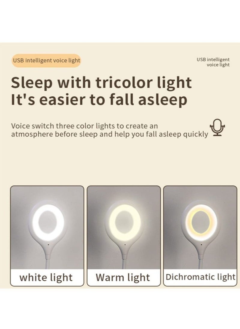 USB Smart Voice Control LED Lamp for Bedroom Living Room Dorm Home Office Table Lamp Desk Lamp Beside Lamp Intelligent Voice Night Light Saving Energy