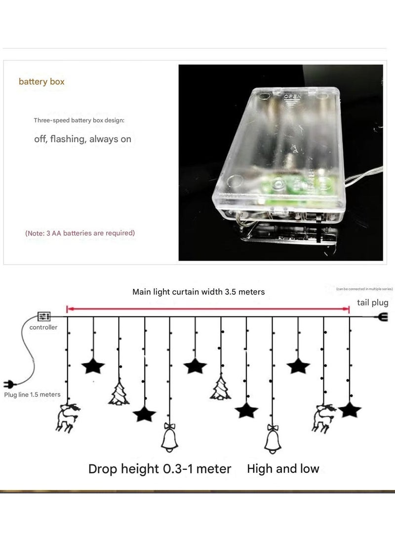 Christmas String Lights, Battery Operated 138 LED Fairy Lights with Remote Control, Perfect for Ramadan, Christmas, Halloween, Parties