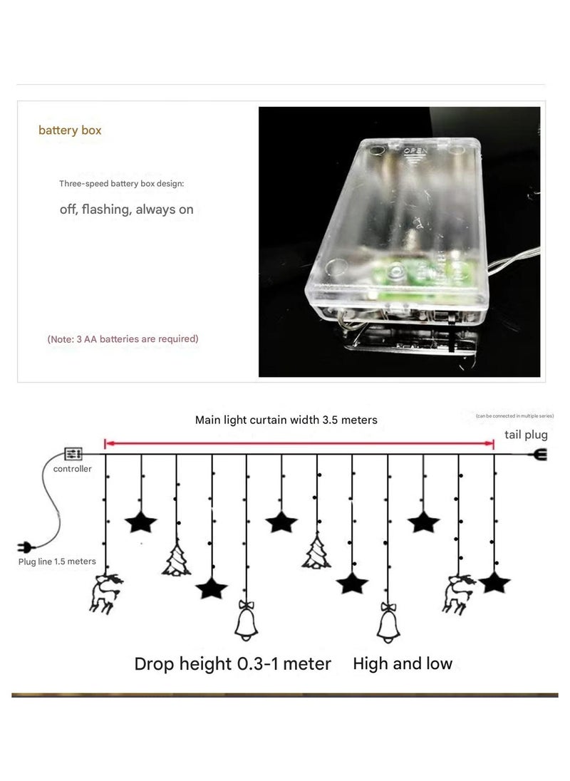 Christmas String Lights, Battery Operated 138 LED Fairy Lights with Remote Control, Perfect for Ramadan, Christmas, Halloween, Parties