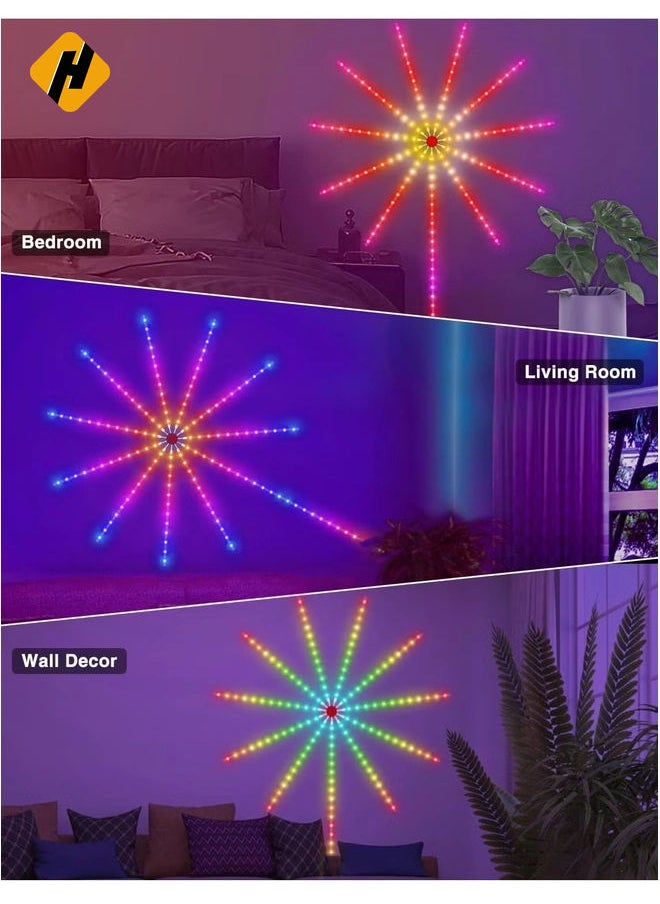 Smart Firework LED Lights for Bedroom - USB Powered, 30cm, with Launch Burst Effect