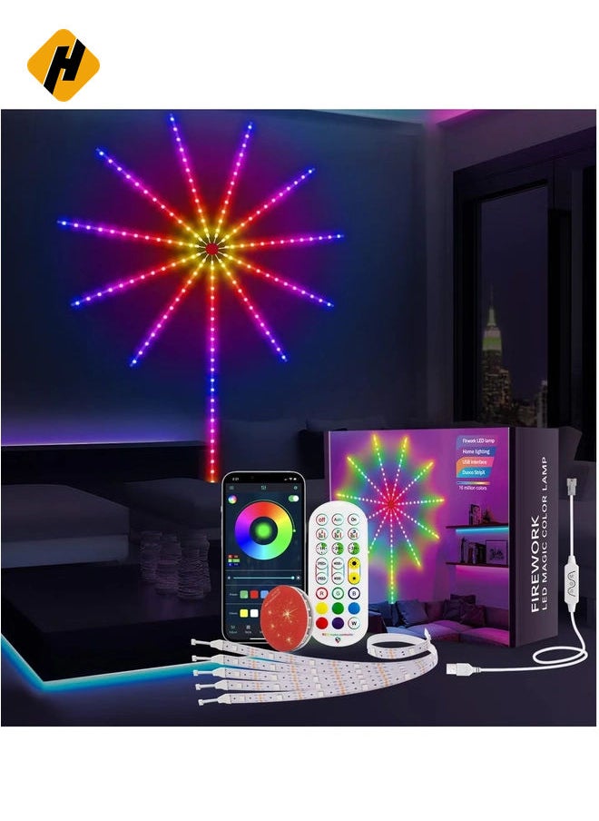 Smart Firework LED Lights for Bedroom - USB Powered, 30cm, with Launch Burst Effect