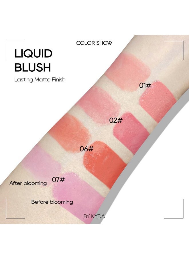 Liquid Blush, Matte Tinted For Cheeks, Lasting Dewy Finish, High Pigment Soft Creamy Blush, Blendable Lightweight Cover-Cool Pink
