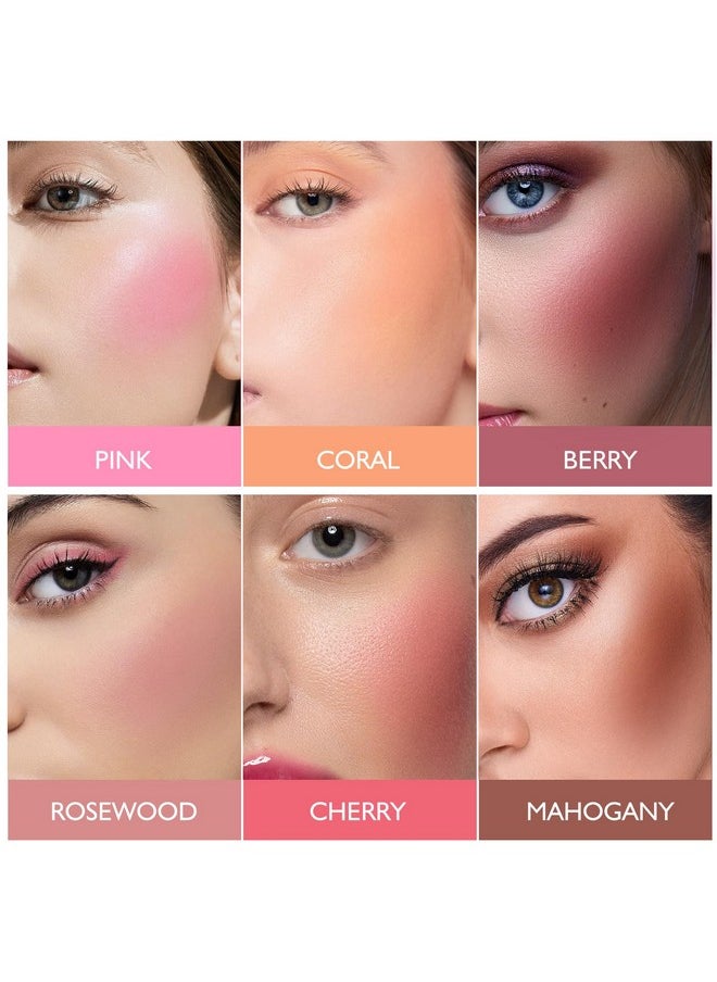 Pink Blush Powder, Make Up Pink Face Powder Face Blusher, Blendable Formula, Lasting Moisturizing, Ultra Fine Lightweight Texture