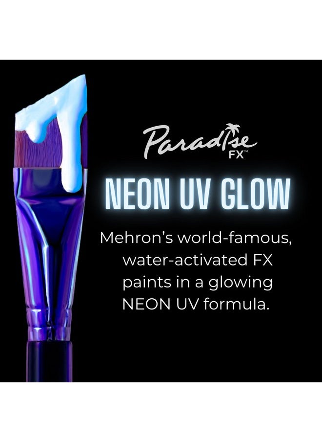 Paradise Fx Neon Uv Glow Face And Body Paint | Professional Water Activated Black Light Reactive Paint | Raves & Halloween Fx | Refill .25 Oz (7 G) (Dark Matter - Neon Clear/Blue Uv)