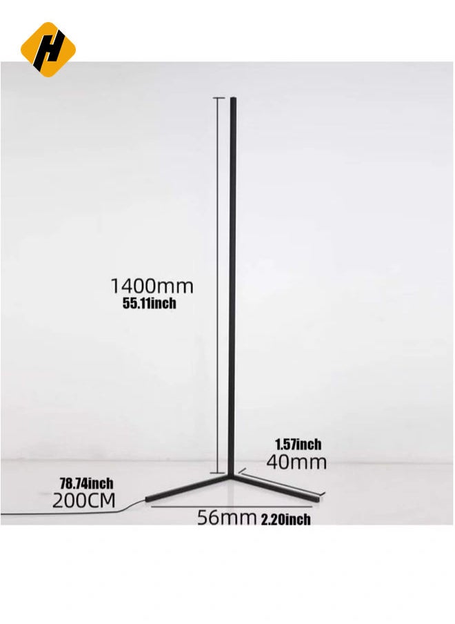 Floor Lamp Corner Standing Lamp with RGB Color Changing Levels Brightness and Color Temperature, Remote Control Modern for Living Room, Bedroom
