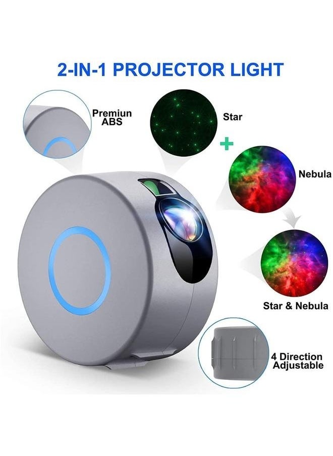 Remote Control LED Smart Projector Light Multicolour,Star Night Light Projector with Remote Control LED Nebula Galaxy Projector for Baby Adults Bedroom/Theater/Game Rooms/Party Grey