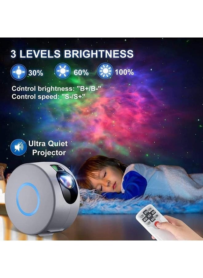 Remote Control LED Smart Projector Light Multicolour,Star Night Light Projector with Remote Control LED Nebula Galaxy Projector for Baby Adults Bedroom/Theater/Game Rooms/Party Grey