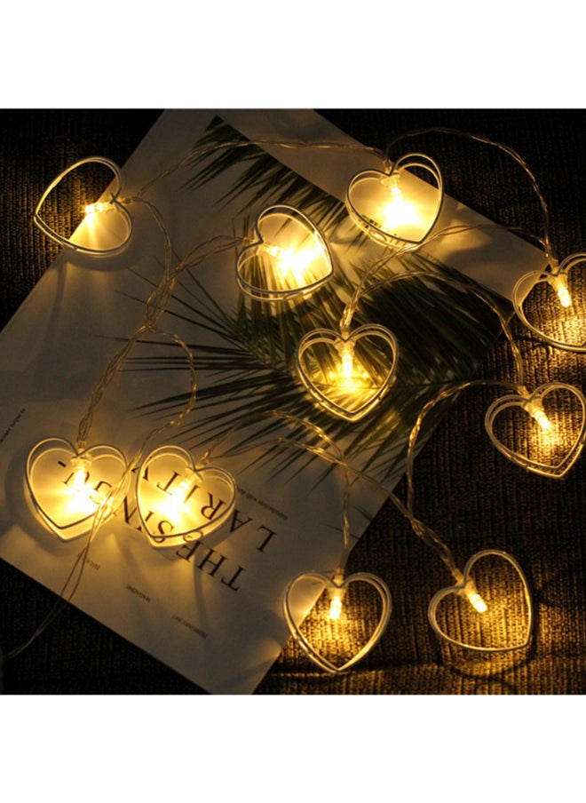 LED Heart Shapped String Light Battery Operated Fairy Light white/Clear 10 x 5 x 10cm