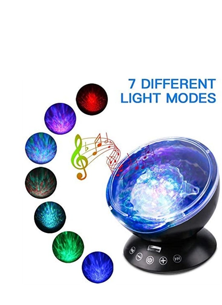 Remote Control Ocean Wave Projector, Baby Night Light Remote Control LED Projector Lamp