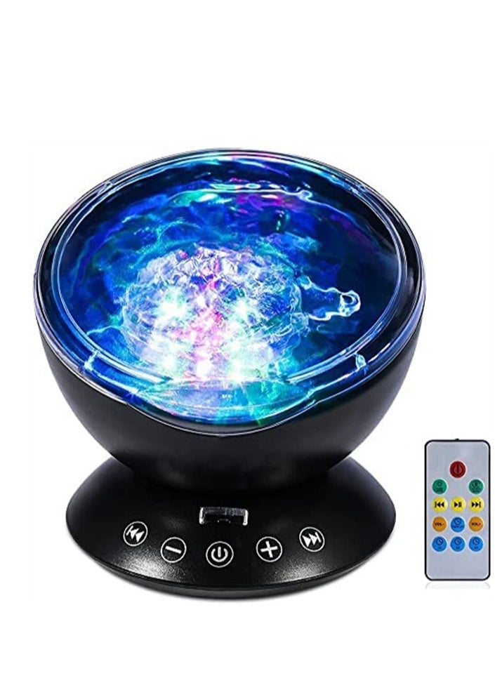 Remote Control Ocean Wave Projector, Baby Night Light Remote Control LED Projector Lamp