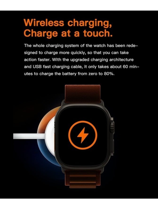 T10 Ultra Smartwatch with 2.09 Inch HD Display Bluetooth Calling Game Mode IP67 Waterproof Heart Rate and Sleep Monitoring